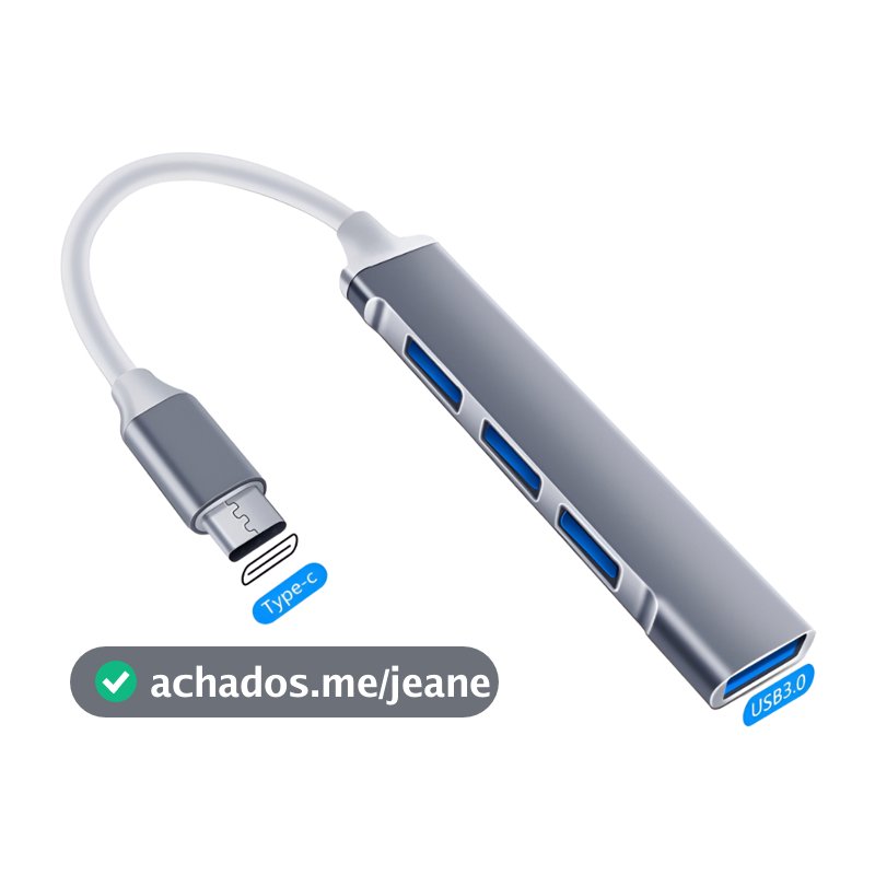 Hub Usb-C P/ Usb De 4 Portas 480mbps