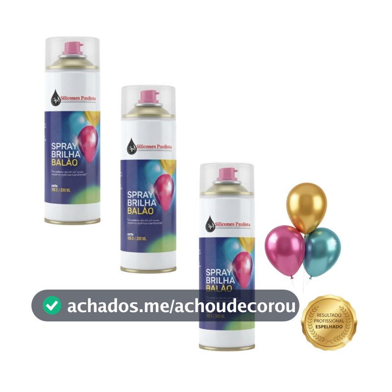 Brilha Balão Spray Bexiga Festa Buffet  300ML Decoração 3 un