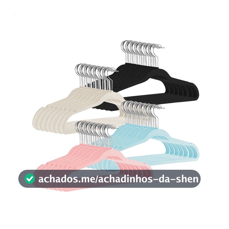 Kit 40 Cabide Infantil Veludo Slim Antideslizante Ultrafino