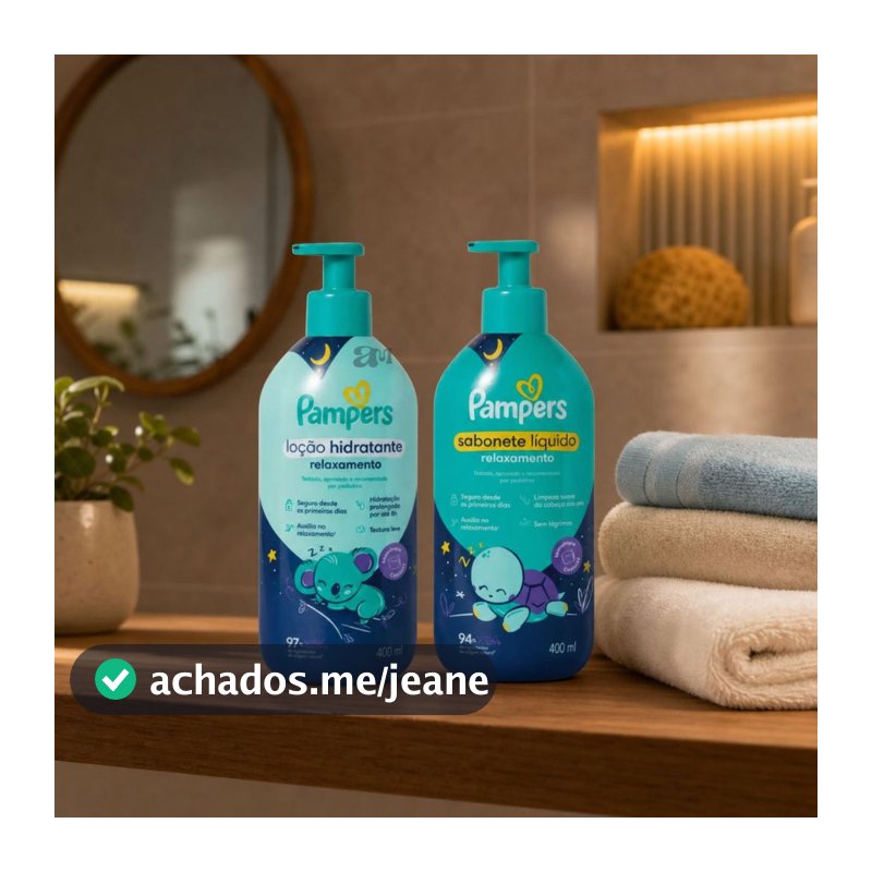 Kit Pampers Ritual Sono Loção Hidratante e Sabonete 400ml Relaxante Bebê