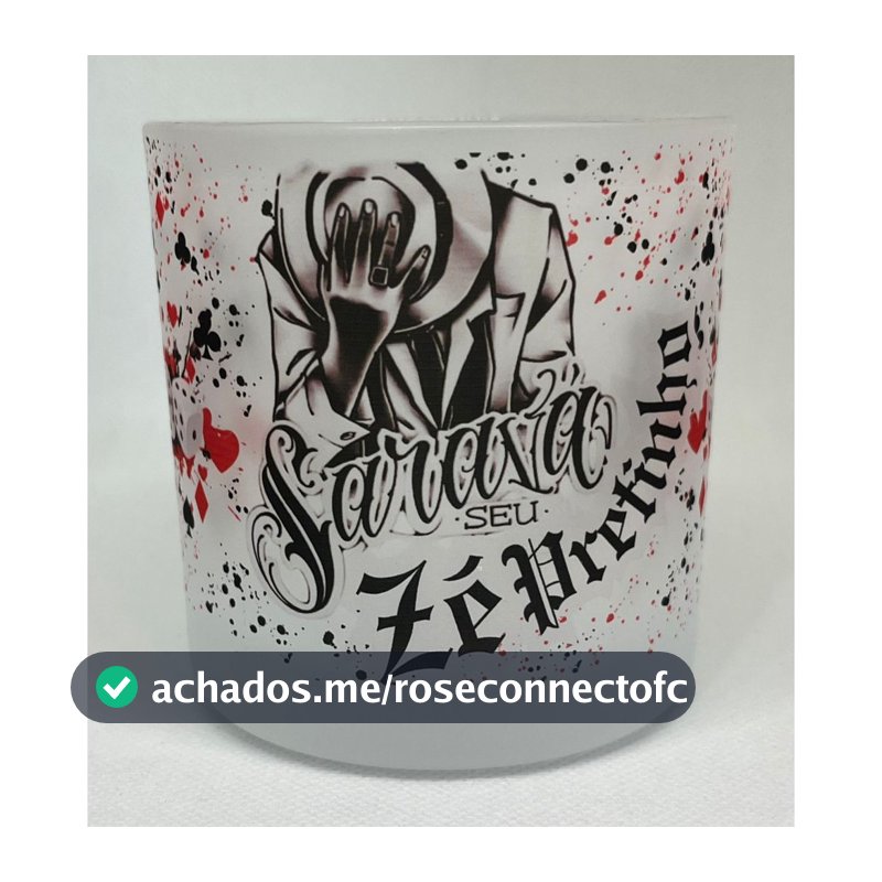 Copo SARAVÁ SEU ZÉ  PRETINHO Whisky e bebidas- Umbanda Candomblé e Malandros 260ML