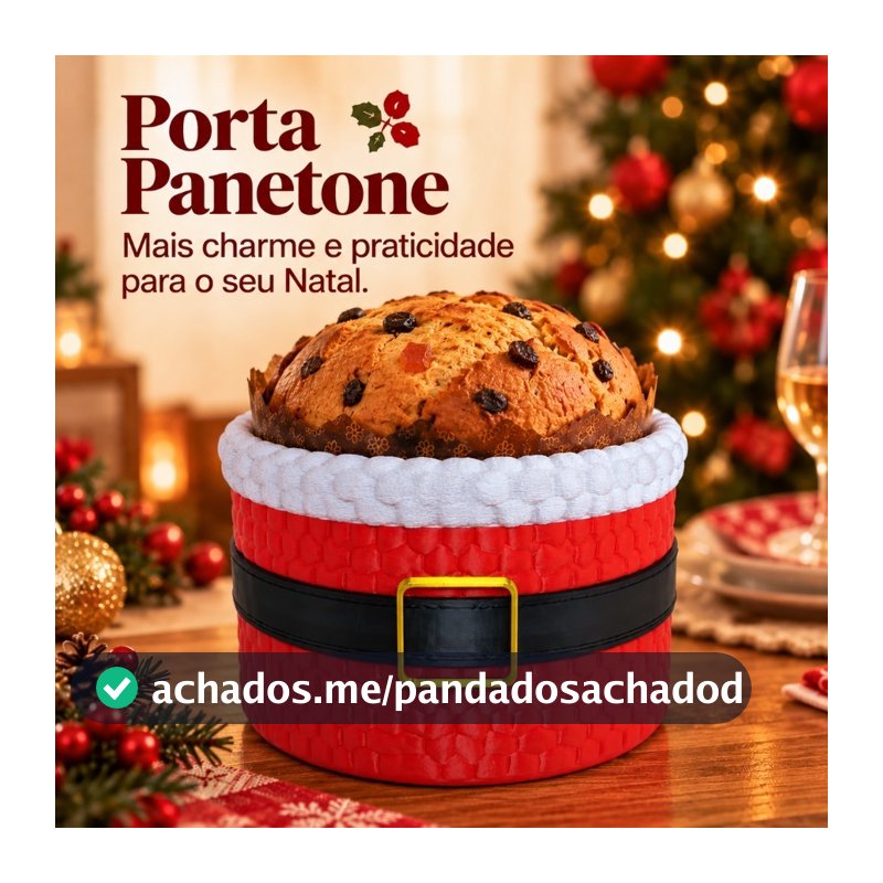 Tigela Porta Panetone Decorativo Papai Noel Suporte Panetone Decoração Enfeite Mesa Natal Final de Ano Presente Natalino