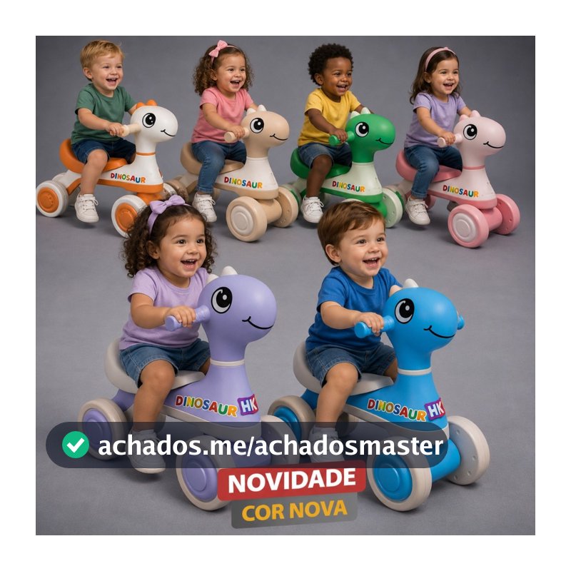Motoca Infantil De Equilíbrio C/ Luz E Som Dino - HK Brinquedos