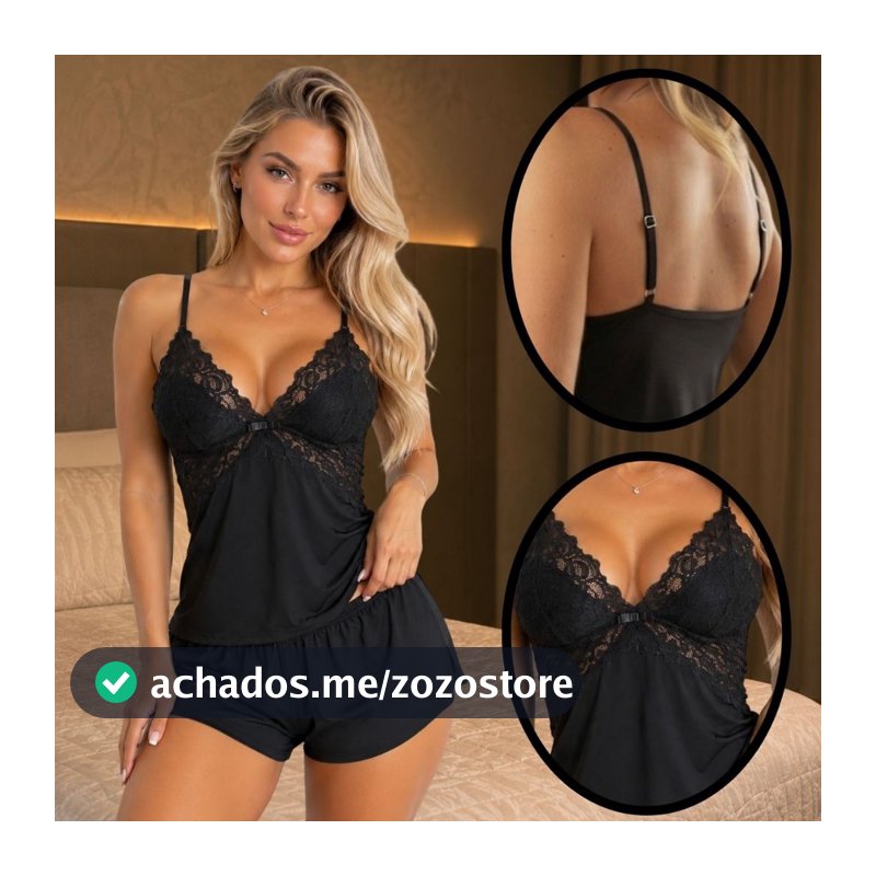 Baby Doll Short Doll De Renda Confortável