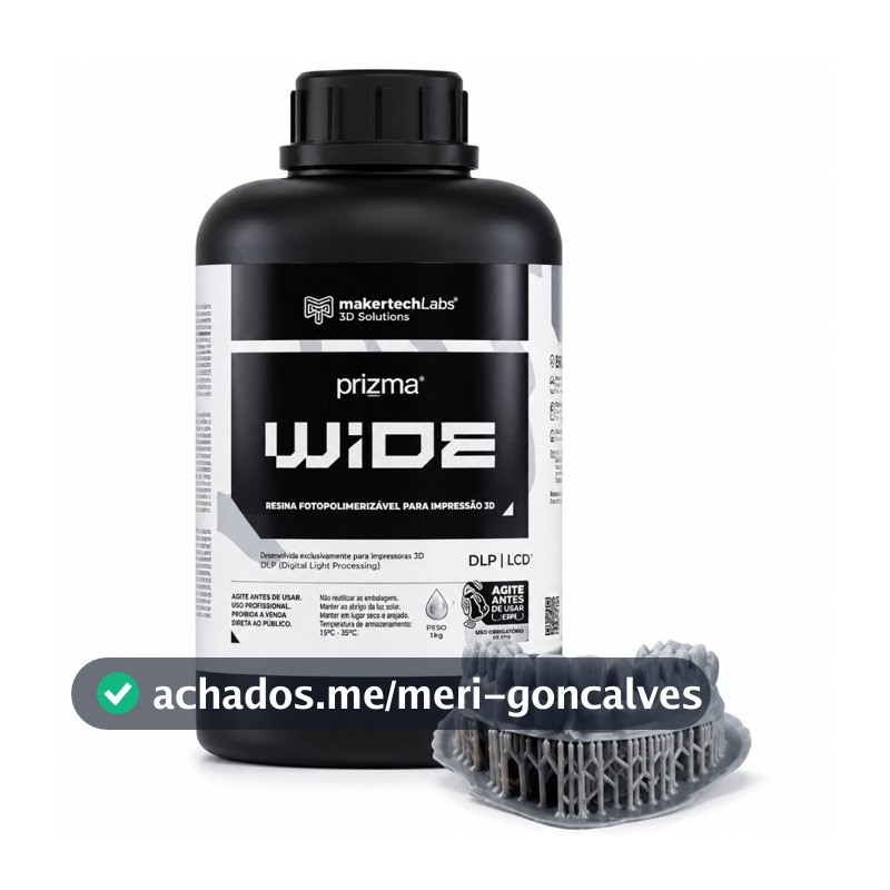 Resina Prizma 3d Wide Cinza 1000g Alta Precisão - Makertech