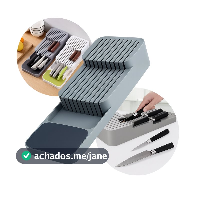 Organizador de Facas para Gaveta Multi Divisórias 39,5cm