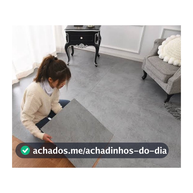 Piso Vinílico Autocolante 15㎡ Adesivo de Piso Mármore Moderno Antiderrapante Lavável 60x60cm vinílico  Renovação de piso