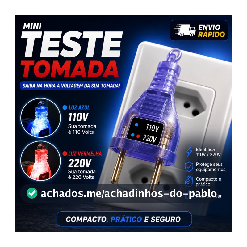 Teste identificador de Tomada 110V 220v Chaveiro Multimetro COMPACTO
