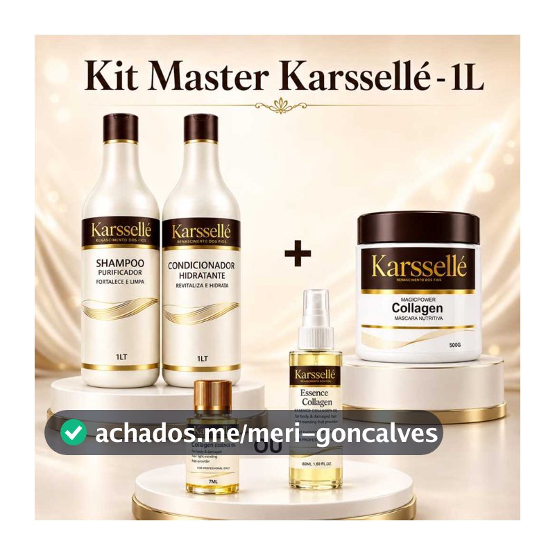 Kit Shampoo 1LT + Condicionador 1LT + Máscara 500g + Oleo 7ml OU 60ml - Karssellé