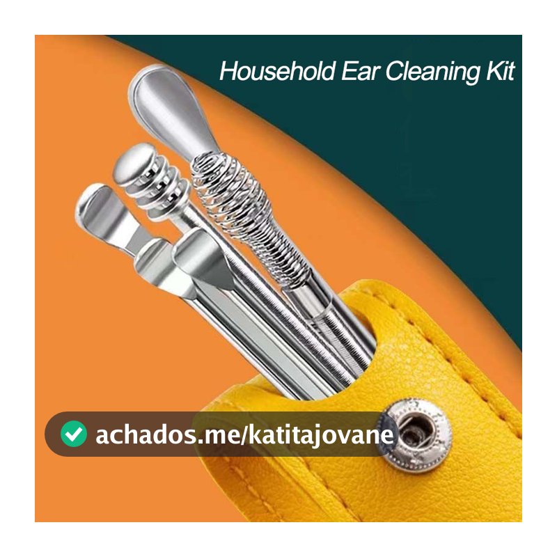 Conjunto De Limpador De Ouvido De Aço Inoxidável , Ferramenta De Palito De 6 Peças Para Adultos E Crianças , Kit De Remo