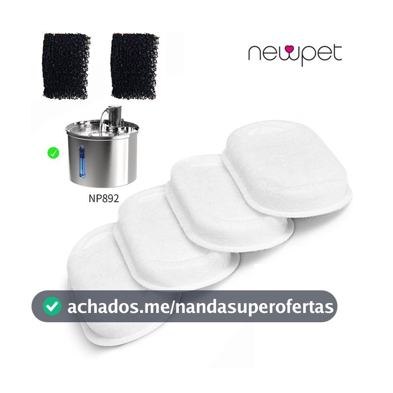 Newpet Kit 6/12/18 Filtro Refil Carvao Fonte Cachorro Agua Limpa Bebedouro Gato Original Filtros para bebedouros