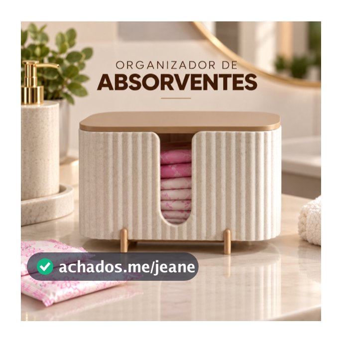 Porta Absorvente Organizador de Banheiro Maquiagem Joias Quarto com Tampa Caixa Femininos Suporte Minimalista