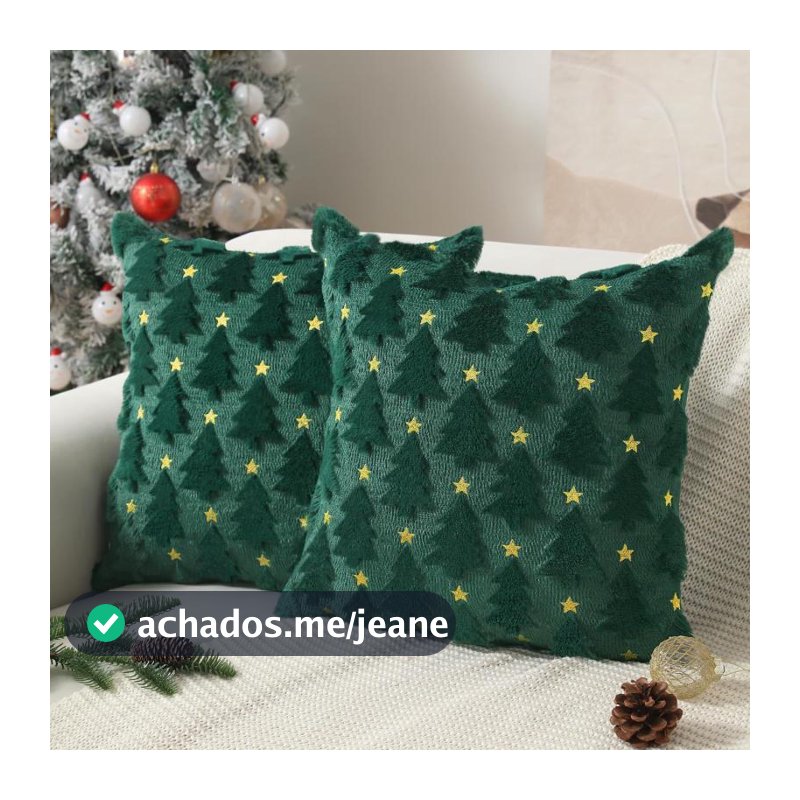Capa De Almofada De Árvore De Natal , Decorativa Bordada Para Sofá E Sala De Estar , Sem Inserção