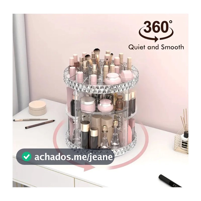 Organizador De Cosmético Maquiagem Acrílico Giratório 360º