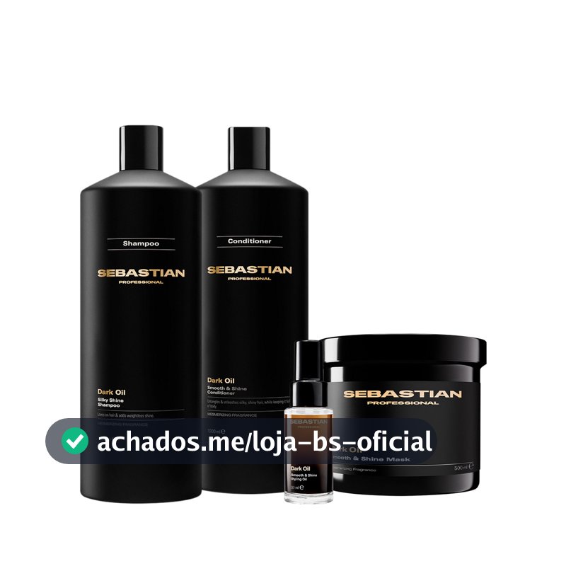 Kit Sebastian Professional Dark Oil - Shampoo Condicionador Litro Mask 500 e Óleo 100 (4 produtos)