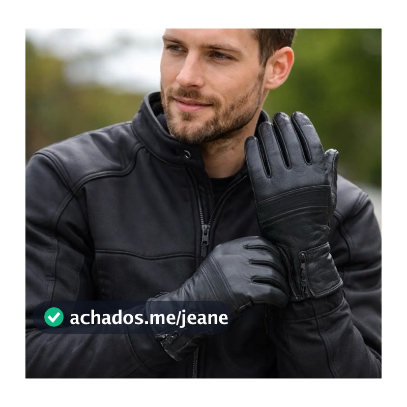 Luva Par Motoqueiro Motocicleta Proteção Contra Frio Manta Térmica Couro Premium