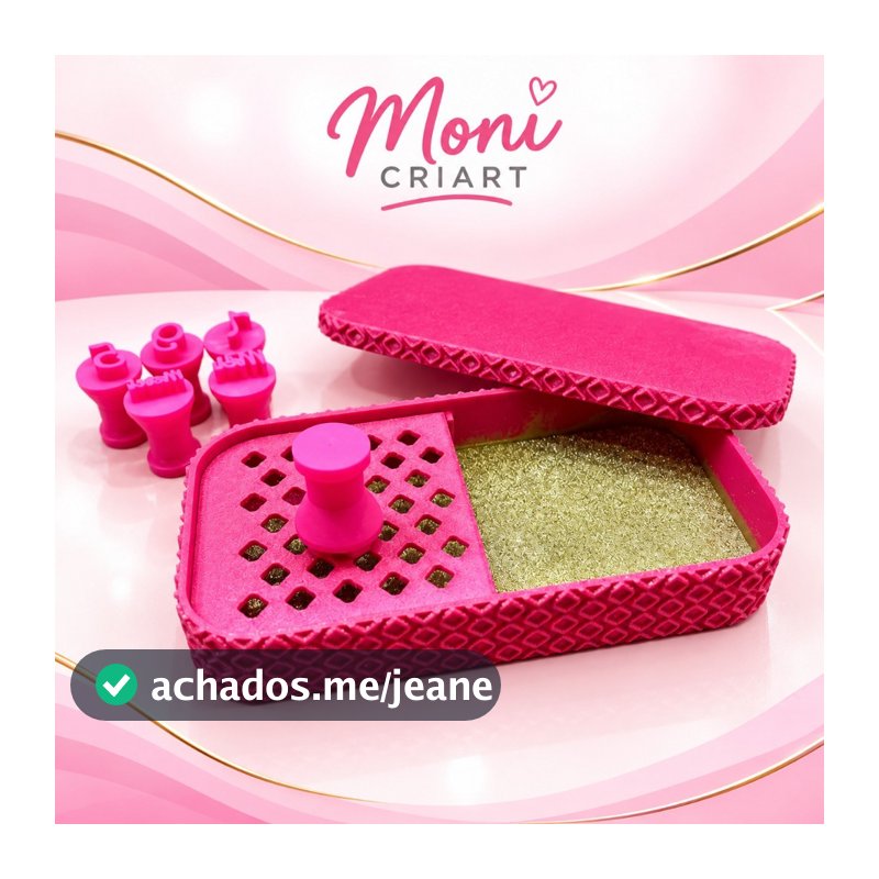 Caixa Porta Pó para Carimbos Decorativos de Brigadeiro com Aplicador de Corante em Pó| Confeitaria | Doces