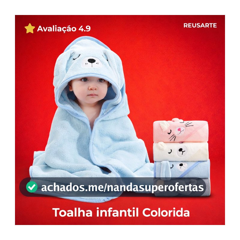 Toalha Banho Bebê Capuz Roupão Infantil Recém Nascido Criança Bichinho Bordado