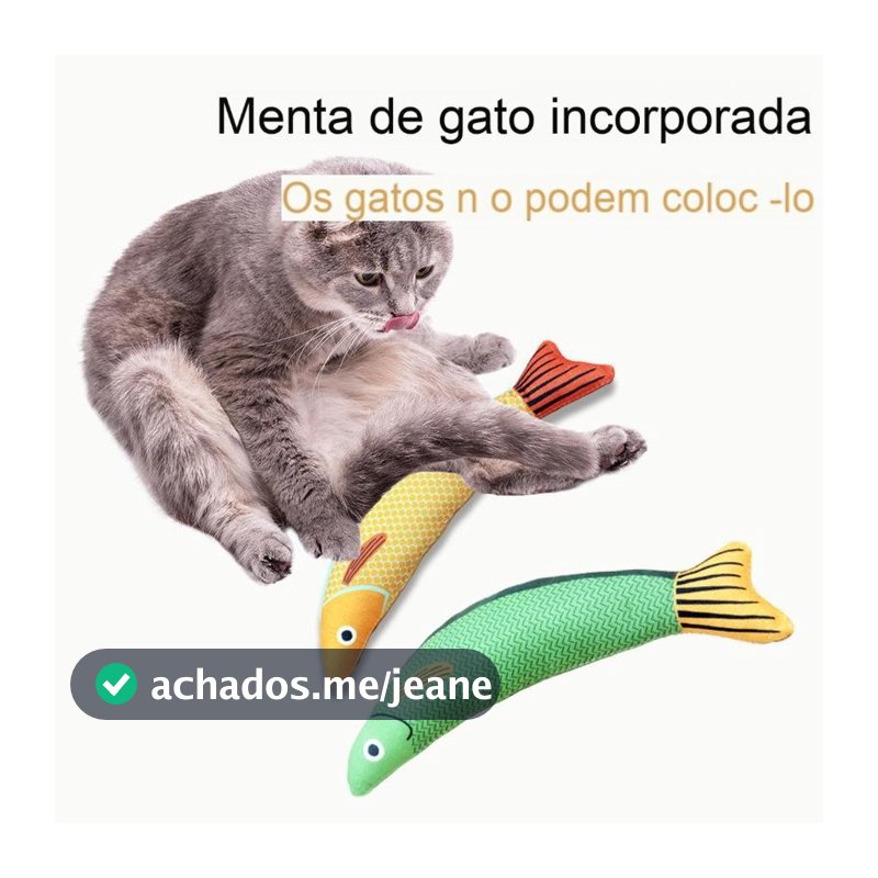 Brinquedo Para Gatos Com Catnip Peixe De Pelúcia Interativo Mordedor Para Pets 3D PROMOÇÃO