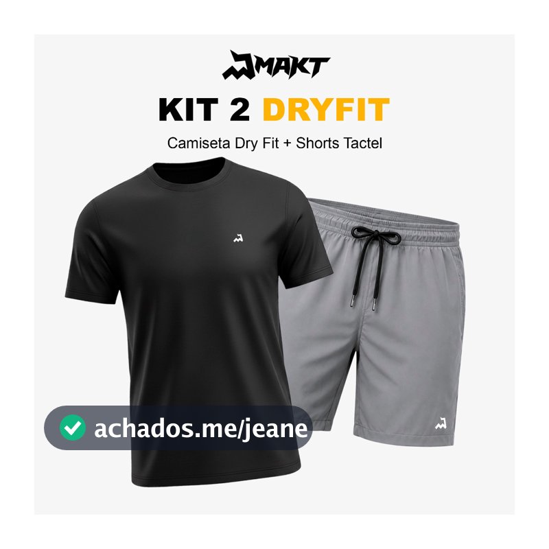 Kit Camiseta Dryfit e Shorts Tactel Masculino Bermuda de Academia Treino Corrida Para Esportes Praia
