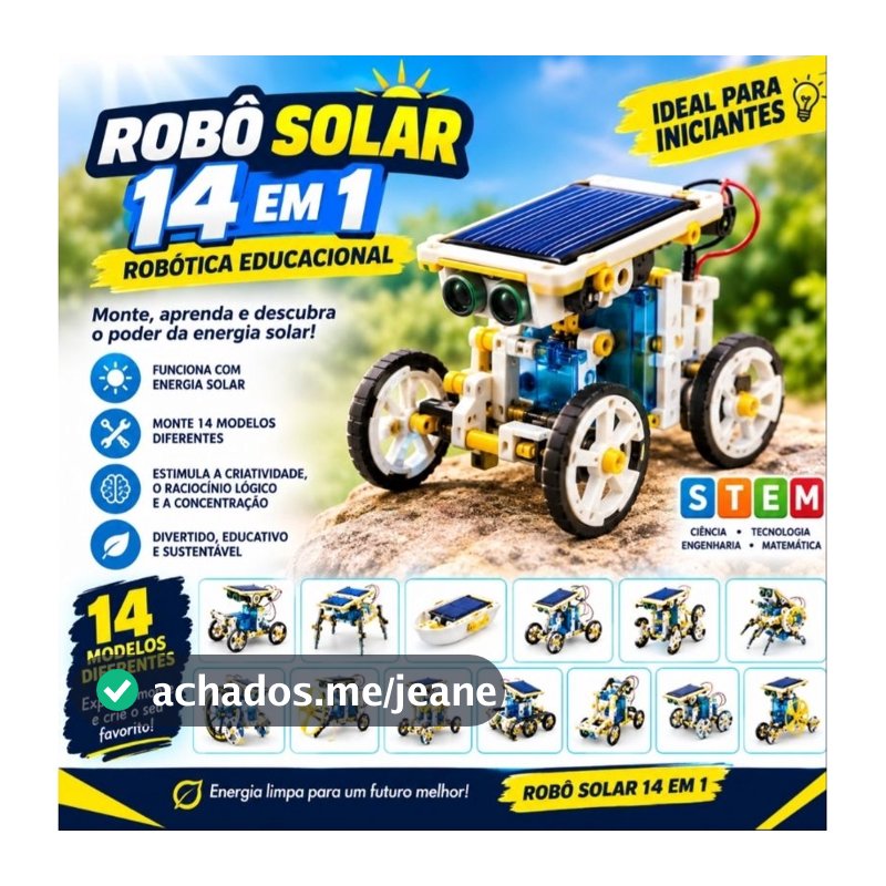 Kit De Construção De Robô Solar 14 Em 1 Sillbird Presente STEM Para Meninos De 8 A 13 Anos , Brinquedos Robóticos Educac