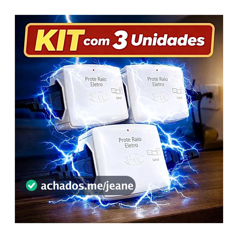 Kit 3un Protetor Contra Raios surtos picos - alta tensão -  Eletro