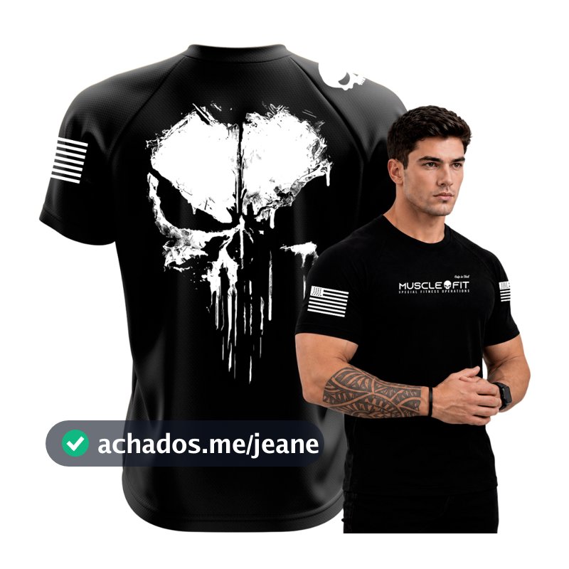 Camiseta Dry Fit Original Muscle Fit Militar Masculina Comandos p/Treino