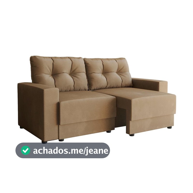 Sofá 3 Lugares Retrátil Lubeck Suede Bege 180 cm