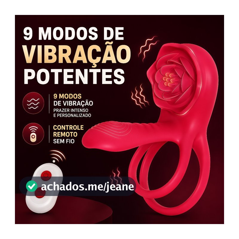 Vibrador Anel Peniano com Estimulador de Clitóris | Potente Recarregável Silicone Para Casais