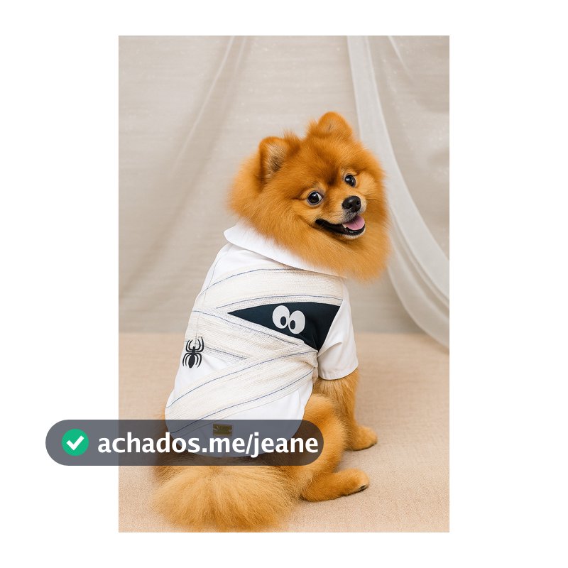 Camisa Halloween Múmia Branca para cachorro e gato