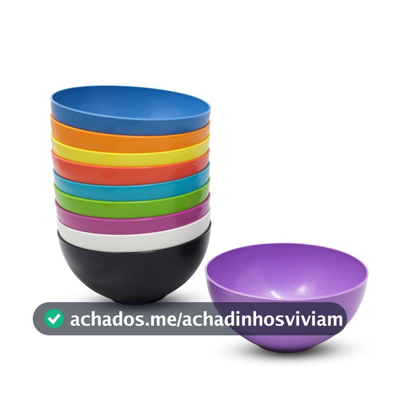 Kit 10 Potes Cozinha 380ml Tigelas Cumbucas Bowls Plástico Colorido Vivas Açaí Sorvete Doce Salgado