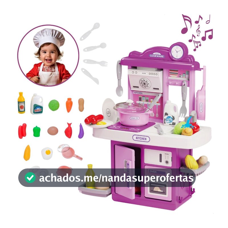 Kit Cozinha De Brinquedo Infantil Completa Solta Água E Som