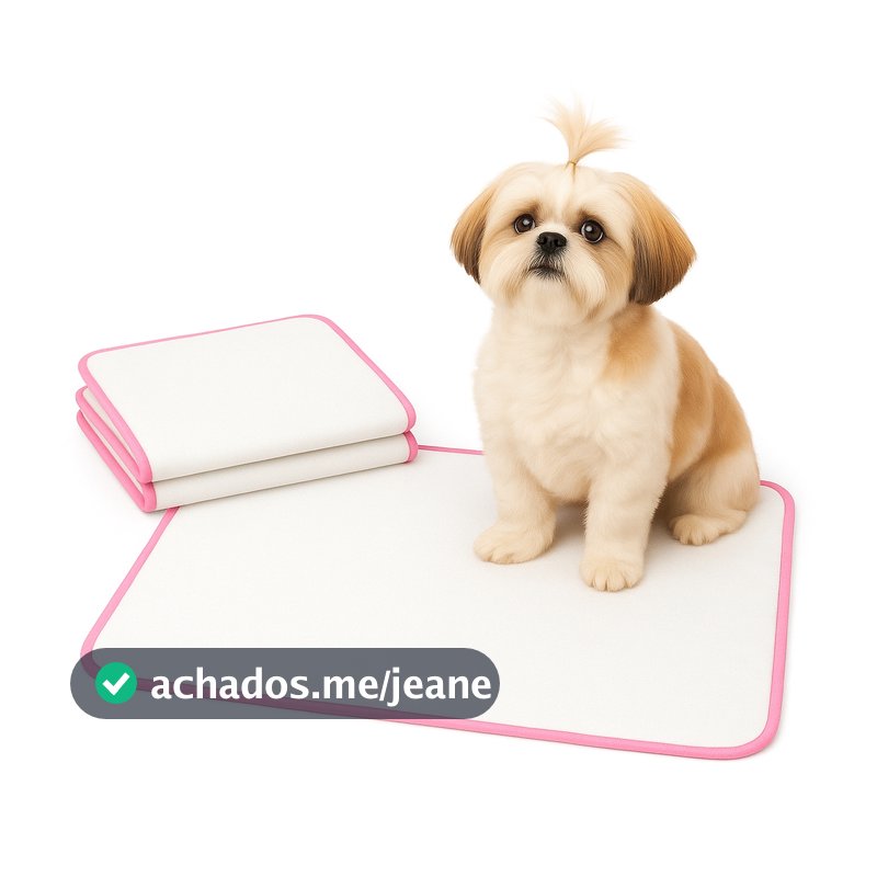 Tapete higiênico para cães - Kit com 3 tapetes laváveis. Absorvente e impermeável. Nao vaza xixi. Tapete dog 70x50