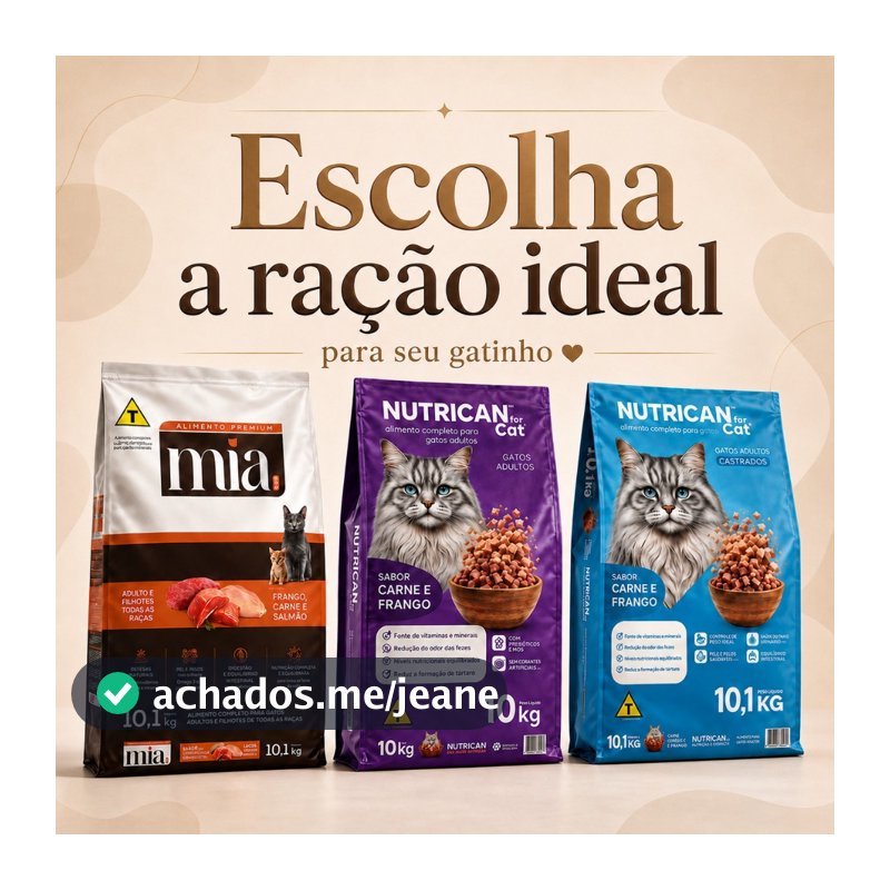 Ração Para Gatos 10Kg Castrado Adulto Filhote Todas as Raças