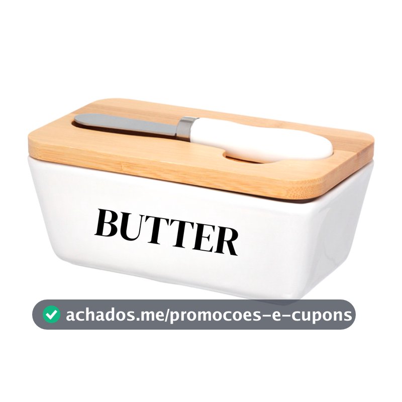 Manteigueira Porcelana Espátula Tampa Manteiga Cozinha Decoração Alimento Branco 400ml