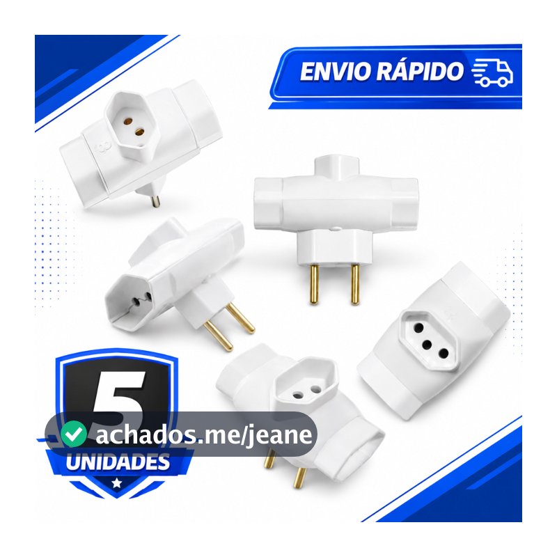 Adaptador Tomada Reforçado Pino Maciço - Aceita Plugs 10A e 20A Bivolt