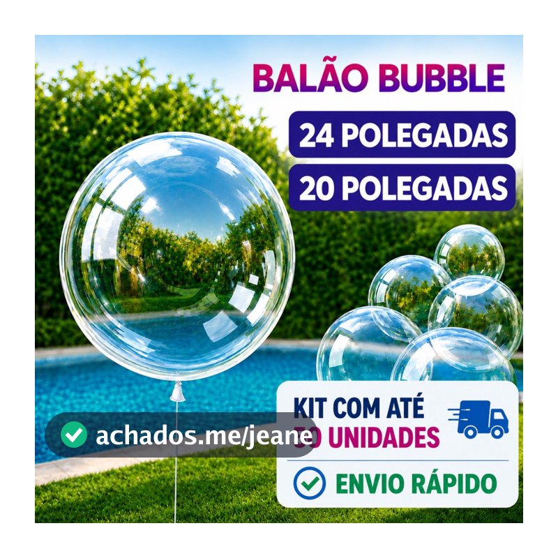 Kits Balão Bubble Bobo 10" 18" 24" Polegadas 10/20/30/40/50 Unidades Transparente Festas