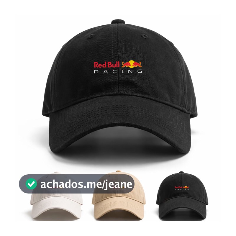 Boné Masculino Red Bull Racing F1 Team Marrom Confortavel Culture Car Tendência Ajustável Qualidade Streetwear Unissex