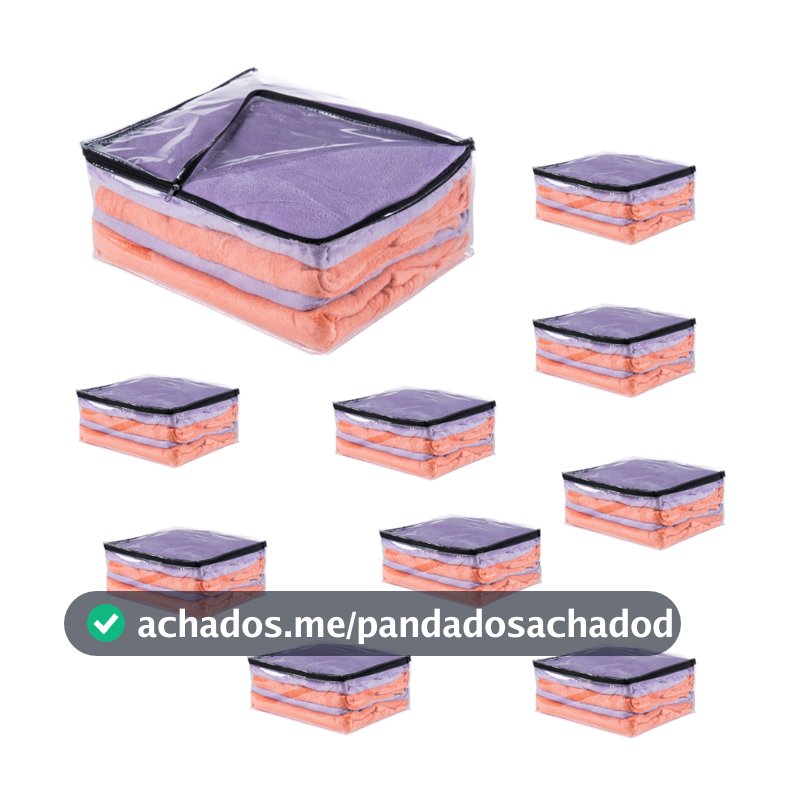 Kit 10 Saco Organizador para Edredom Coberto com Ziper Preto