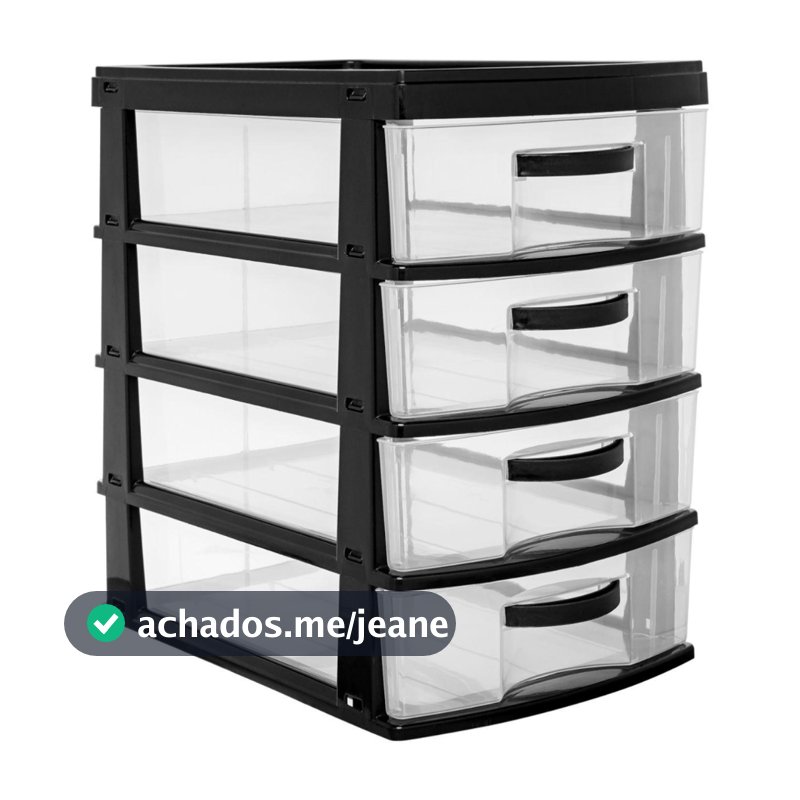 Gaveteiro Organizador Plástico 4 Gavetas Multiuso Jaguar