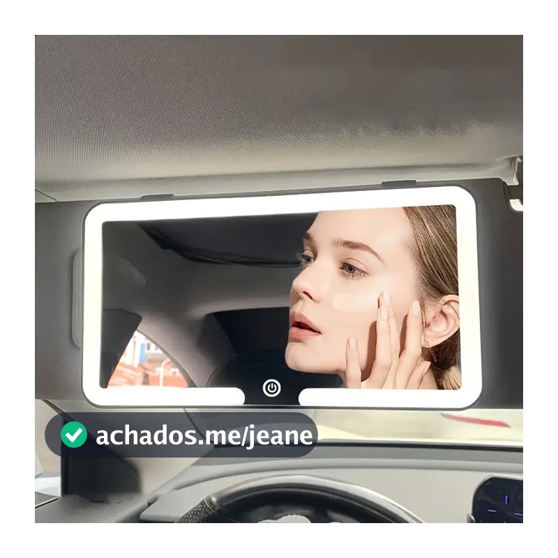 Espelho De Maquiagem Para Viseira Solar De Carro , Com 3 Modos De Luz LED , Tela Sensível Ao Toque Regulável , Interior