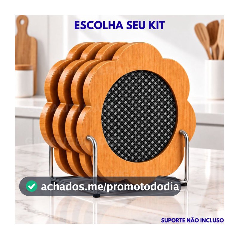 Kit Descansos de Panela em Bambu Resistente, Suporte Para Panelas Quentes, Utensílios de Cozinha, Protetor de Mesa