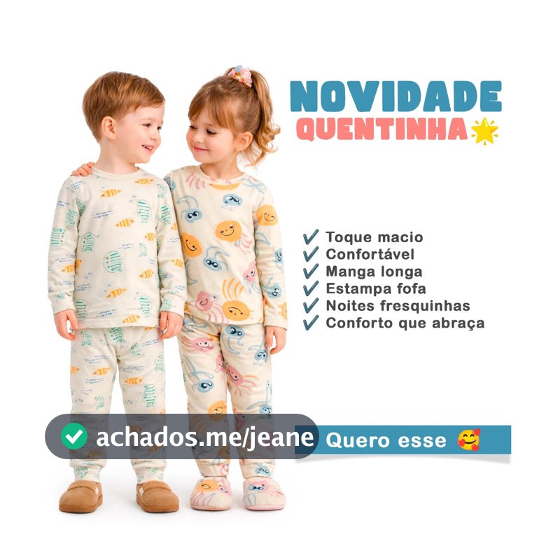Kit 4 Peças Pijama Infantil Bebê Manga Longa Ribana Menino Menina 2 Conjuntos Roupa Bebê