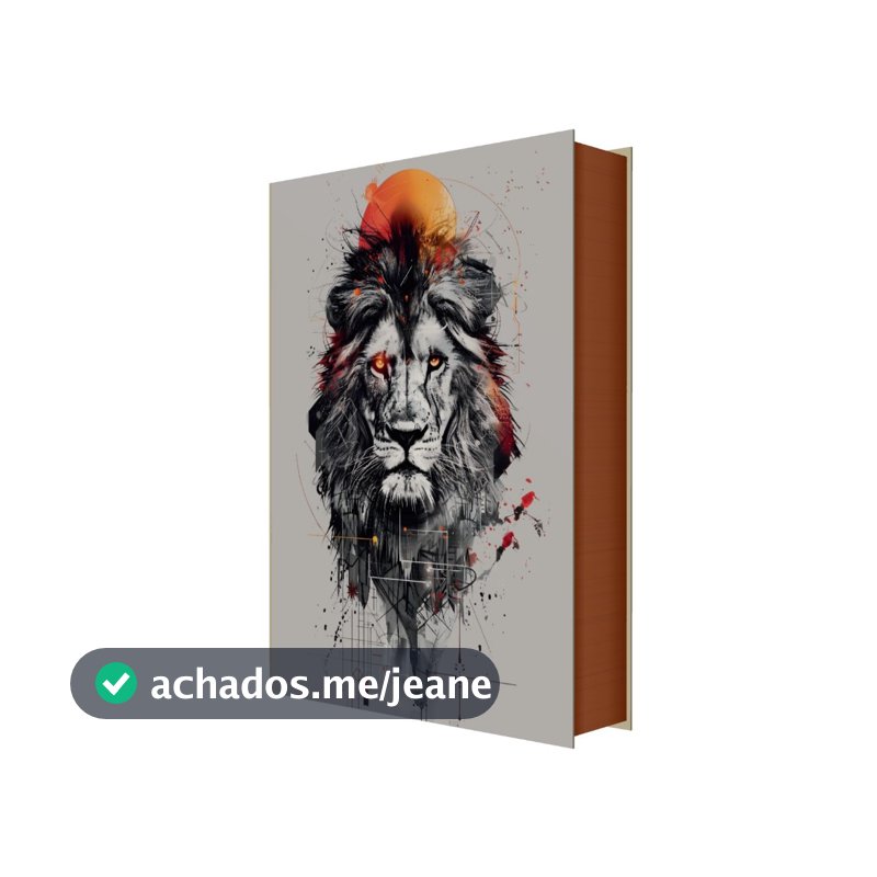 Bíblia King James BKJ - Leão Laranja - Borda Pintada Compacta