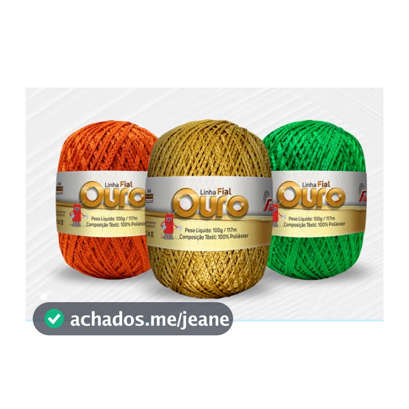 Fio Brilho Fial Ouro, diversas cores.