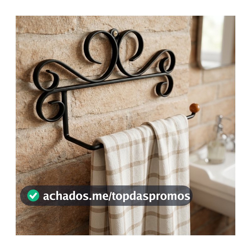 Porta Papel Toalha e Guardanapo De Ferro Estilo Arabesco Rústico