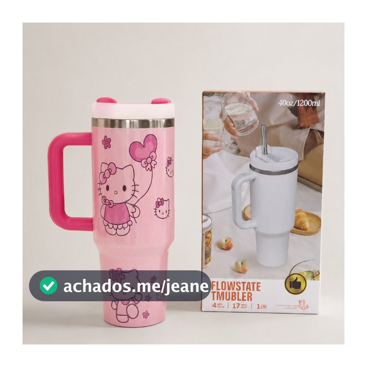 Copo Garrafa Térmica 1200ml Temático Personalizado Canudo