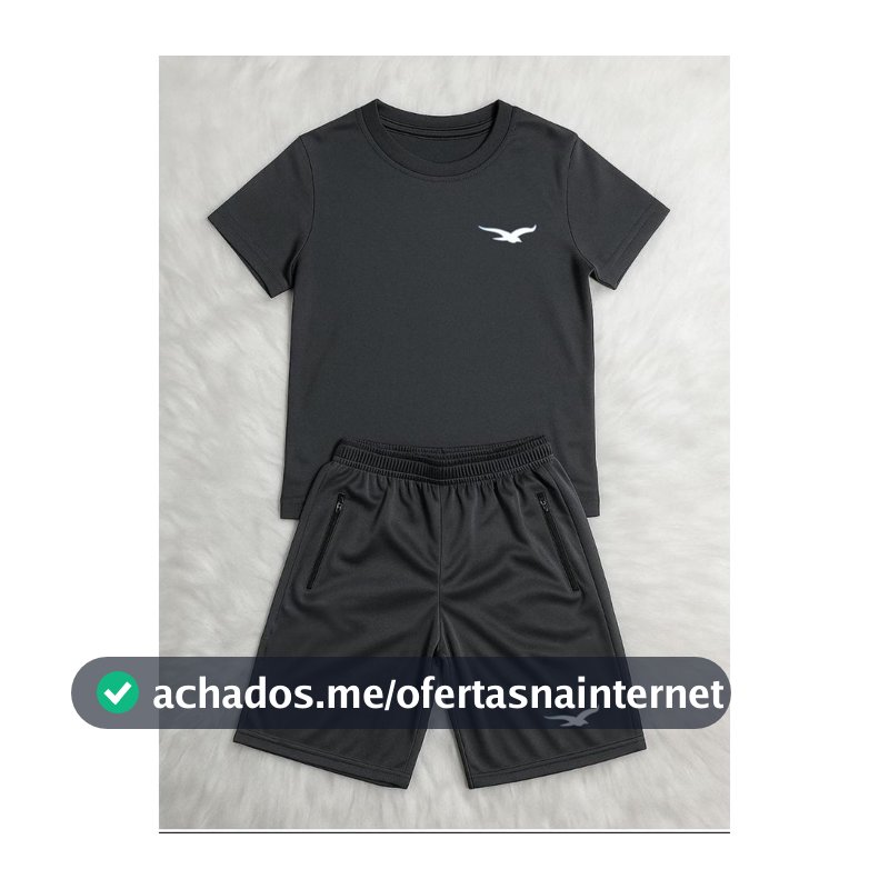 Conjunto Camiseta e Bermuda Chimpa Infantil E Juvenil Masculino Com Bolsos 04 á 16 Anos Origins