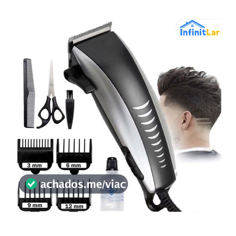 Corte de cabelo barbear aparador profissional barba rosto 9 peças elétrico 110V