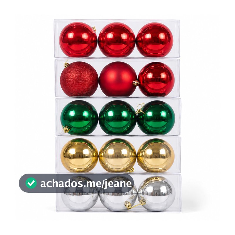 Bola 10cm 12cm 15cm Decoração Natal Arvore Colorida Luxo Sofisticada Guirlanda Casa Escritorio